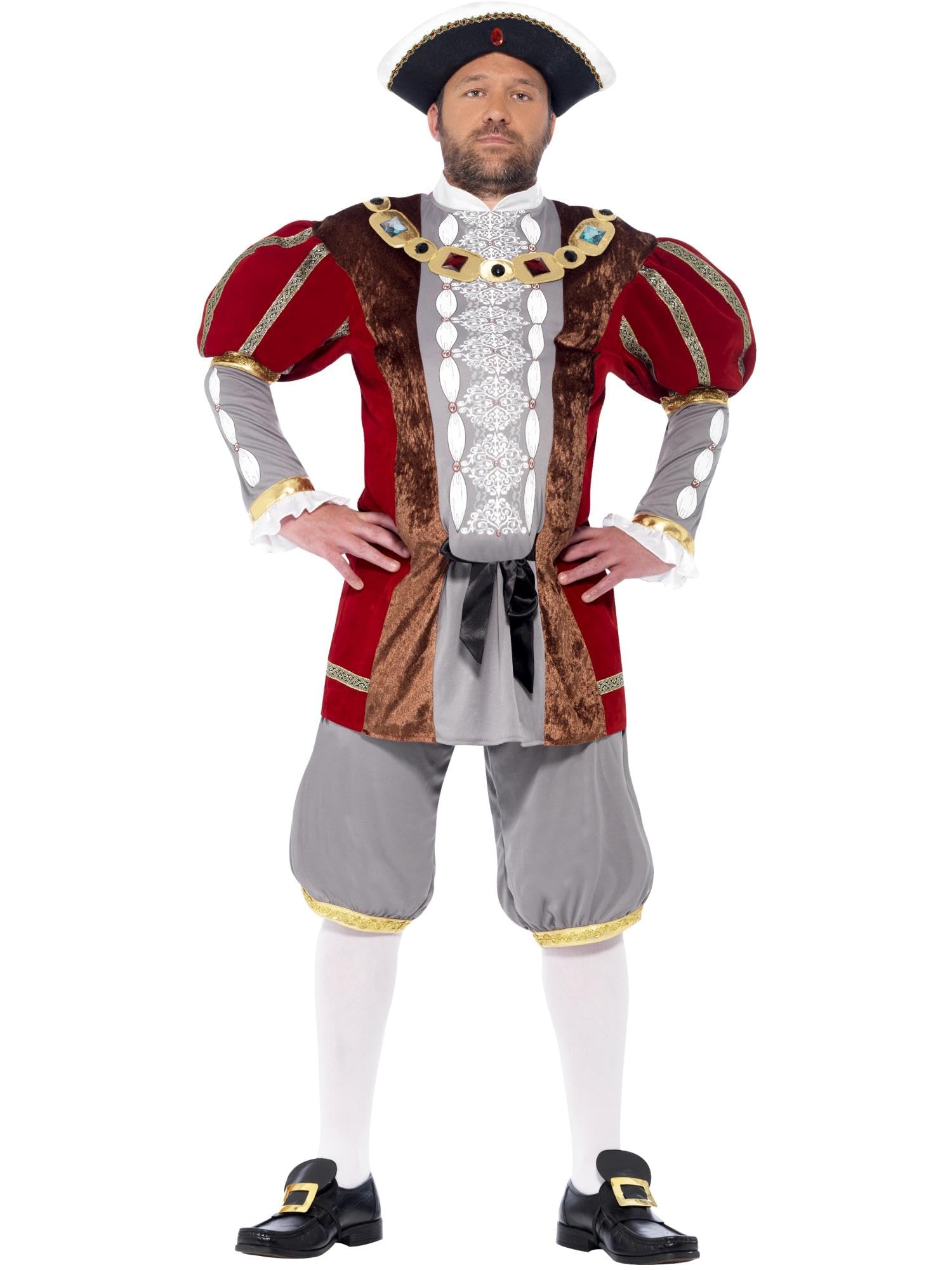 Smiffys Deluxe Henry VIII Costume, M - Size 38inches-40inches, Red