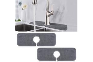 PoYang 2 Pack Kitchen Sink Splash Guard: Short Sink Faucet Mat Splash Guard, Super Absorbent Microfiber Sink Protector Mat, Kitchen Sink Mat Machine Washable Kitchen Sink Accessories 17.7'' x 4.7''