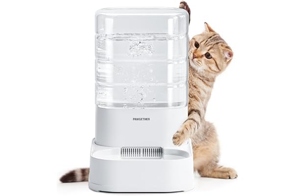 PAWGETHER® Automatic Cat Water Dispenser with 1 Filter Gravity Water Bowl for Dogs, 1 Gallon/3.5L Dog Water Bowl Dispenser, C