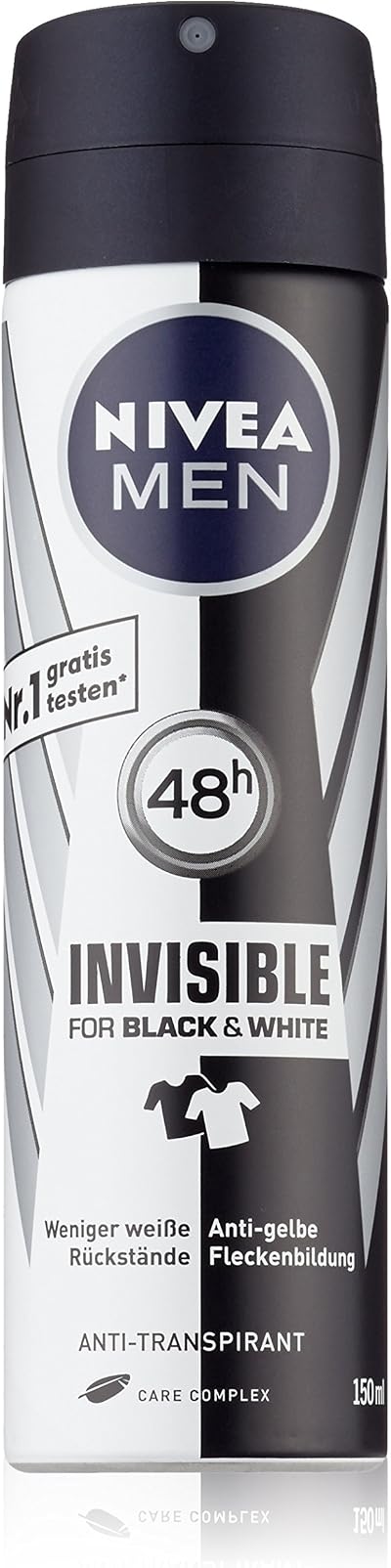 Nivea Men Invisible Black White Power Deodorant Spray Antiperspirant 2x150ml