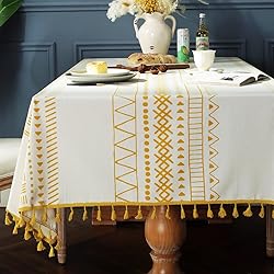 Colorigan Cotton Linen Rectangle Tablecloth Boho
