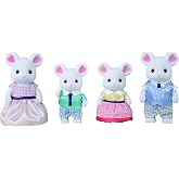 Calico Critters - Marshmallow Mouse Family - Collectible Dollhouse Figures | Tiny flocked mice, big family stories - soft poseable figures in removable fabric outfits, Ages 3+