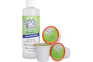 Quick & Clean 4-Pack of Cleaning Cups with Descaler Bundle (2 Total Uses) - 2.0 Compatible, Descaling Solution for Keurig, Nespresso, Ninja, Delonghi, All Coffee and Espresso Machines