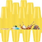 Clothsport 120 Pcs 16 oz Plastic Cups Yellow Cups Yellow Plastic Disposable Cups for drinking Tastings served Snacks Barbecues Picnics