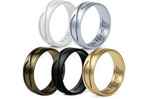Rinfit Silicone Rings for Women and Men - Silicone Wedding Bands Sets for Him and Her - Patented Design Rubber Wedding Rings - 4Love Collection