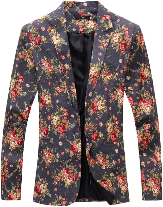 Amazon Angelo テーラードジャケット メンズ 花柄 カジュアルスーツ カジュアルジャケット ブレザー 花柄 メンズ 紳士 パーティ アウター ブルゾン テーラード 花柄 総柄 カジュアル お洒落 コート ジャケット 通販
