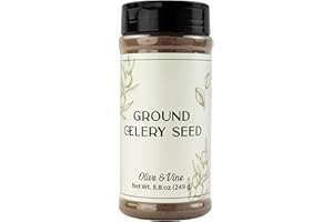 Olive & Vine Ground Celery Seed, Earthy Flavor, For Dressings & Marinades, Rich Tradition, Authentic Taste, For Global Recipes (8.8 Ounce)