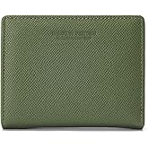 WishLotus Small Wallet for Woman, Leather Credit Card Holder Wallet with Zipper Coin Pocket, Compact Bifold Wallet Mini Purse with ID Window (Green)