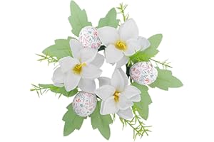 Easter Egg Candle Rings Wreaths | Easter Egg Holiday Candle Rings Farmhouse Wreaths - Blossom Garland Spring Wreath, Sturdy T