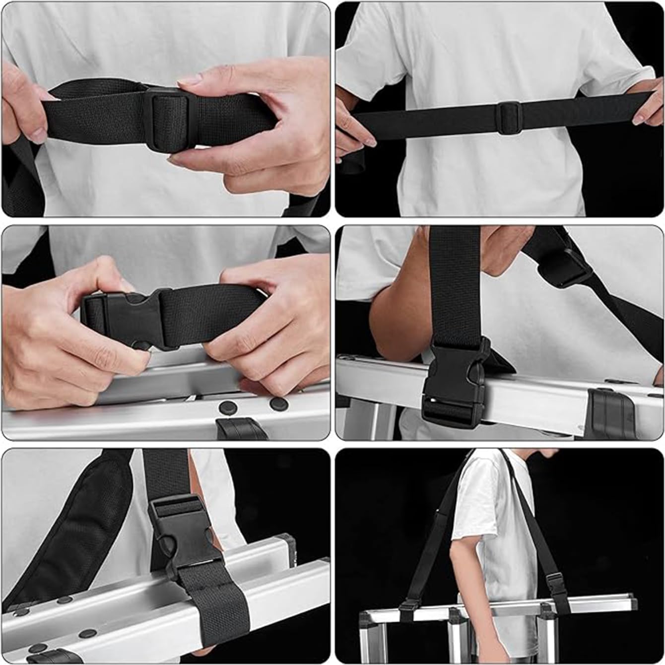 2 Pack Scooter Strap，Adjustable Kick Scooter Straps and Extra-Thick Anti-Slip Shoulder, Kick Scooter Carrying Strap for Beach Chair, Balance Bikes,Kids Bike,Foldable Bikes,Ski Board