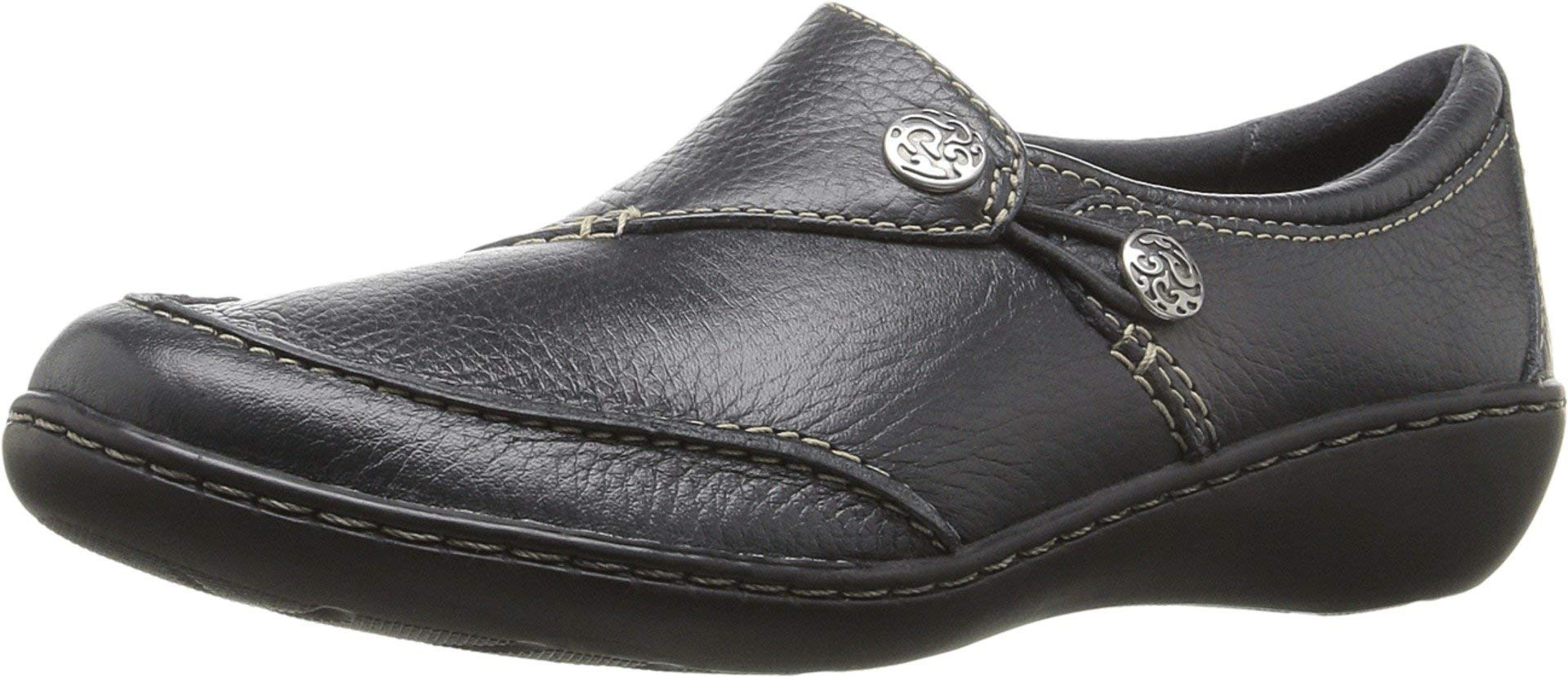 CLARKS Women's, Ashland Lane Q Slip On Shoe Navy 12 W Image CLARKS Women's, Ashland Lane Q Slip On Shoe Navy 12 W Image