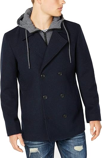 hooded peacoat mens
