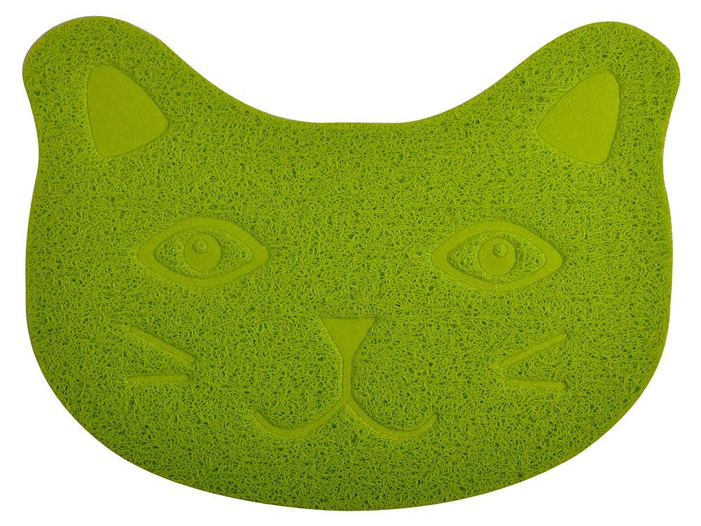 DM Small Cat Litter Tray Debris Catcher Mat,Kitty Scatter Control Rug, 40 * 30 cm,4 Colours Available (Lime)