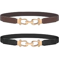 Amazon.com: WHIPPY 2 Pack Skinny Elastic Belts for Women  display picture 2