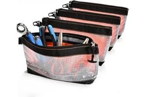 12-Inch Tool Pouches, Clear Tool Pouch, Durable Small Tools Bag Organizer, Tools Pouches with Zipper, Clear Bag with Zip