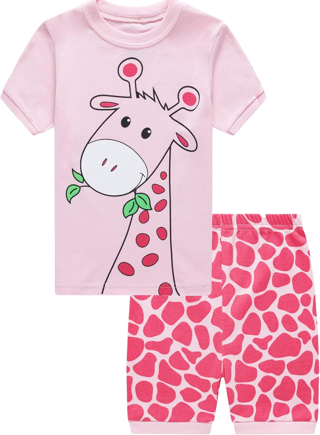 Toddler Girls Pyjama Set Cute Giraffe Jammies Nighty Comfy