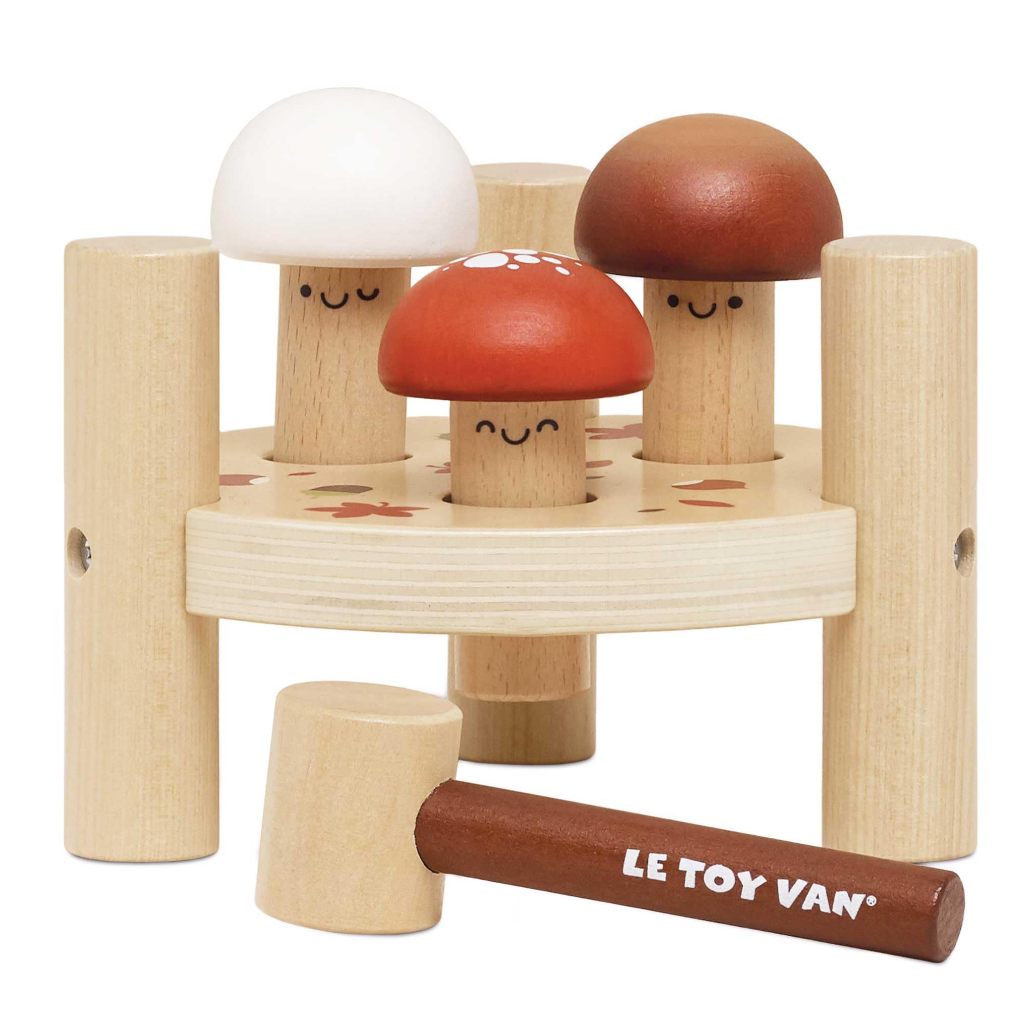Le Toy Van - Petilou Wooden Educational Mr Mushroom Hammer Game | Suitable For Toddlers - Boys Or Girls 1 Year Old +, Red