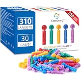 CareLiving Lancets for Diabetes Testing - 30 Gauge Diabetic Lancets for Blood Testing and Glucose Testing - Fits Most Lancing Devices - 310 Count (Colourful)