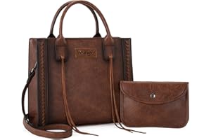 MONTANA WEST Wrangler Tote Bag for Women Western Cowhide Purse and Wallet Set