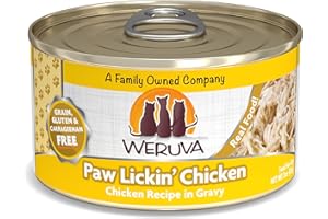 Weruva Classic Cat Food, Paw Lickin’ Chicken with Chicken Breast in Gravy, 3oz Can (Pack of 24)
