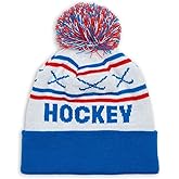 ChalkTalkSPORTS Hockey Knitted Beanie Hat | Hockey Pom Beanies