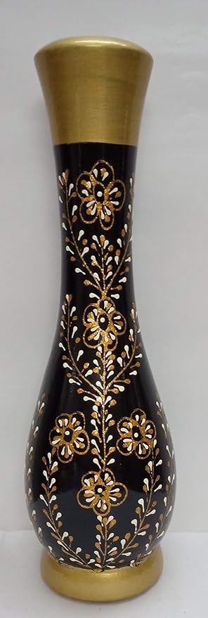 Ethnic Karigari Home Decor Long Wooden Designer Decorative Flower Vase Big Size