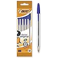 BIC Cristal Original Ballpoint Pens Medium Point (1.0 mm) â€“ Blue, Pouch of 5