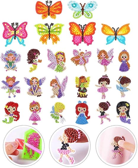 Amazon Heallily 24ピースダイヤモンド絵画ステッカーキット5dダイヤモンドアートモザイクステッカーダイヤモンドアート絵画子供と大人の初心者 刺しゅう図案 通販