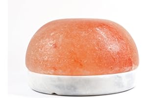 Himalayan Secrets® Salt Dome Lamp | for Warming Up Hands and Feet (9" Gray Marble Base)