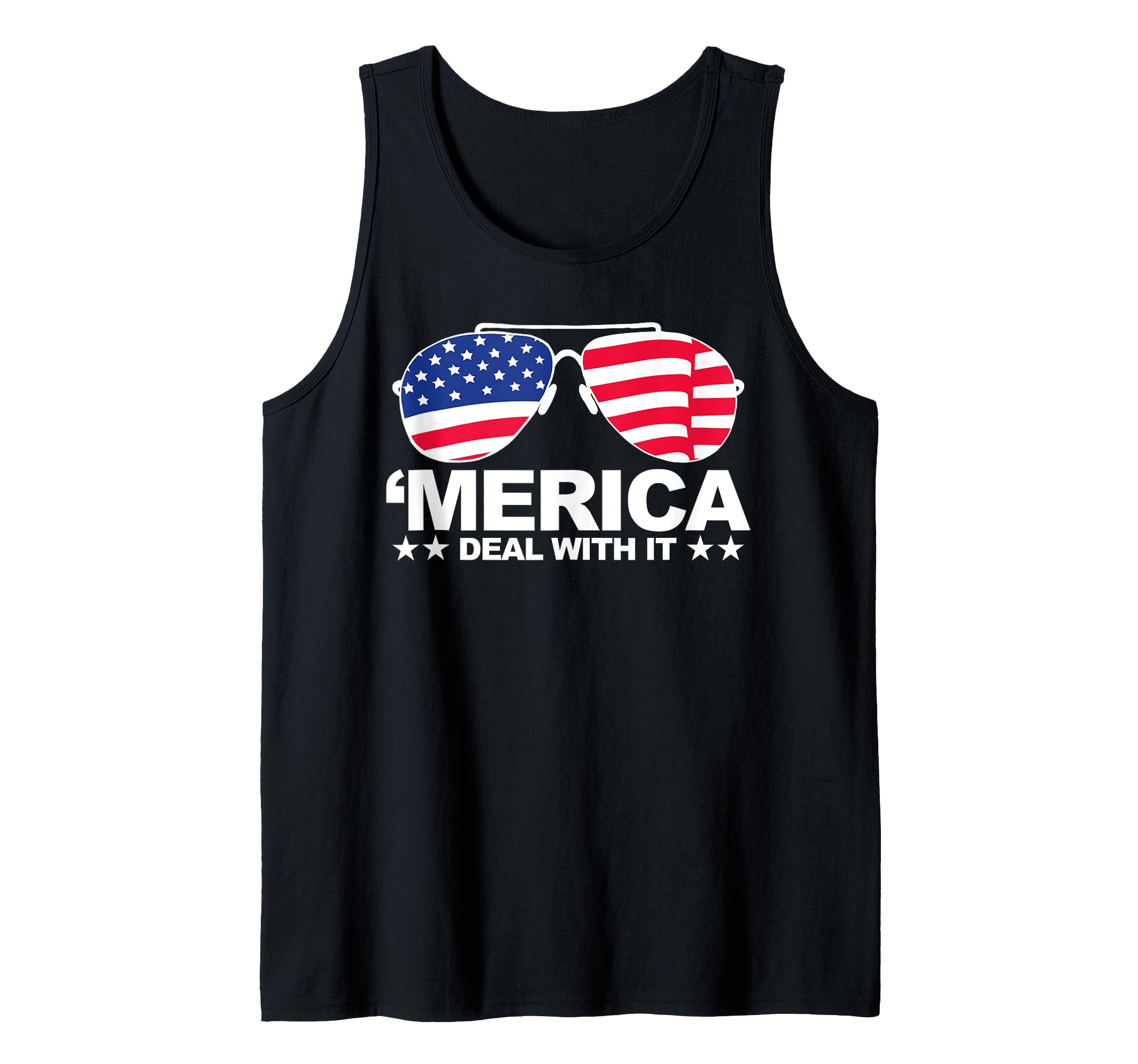 Merica Deal with it funny Patriotic USA Merica Deal with it Tank Top
