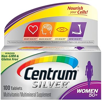 Centrum Silver Women 100 Count Multivitamin Multimineral Supplement Tablet Vitamin D3 Age 50