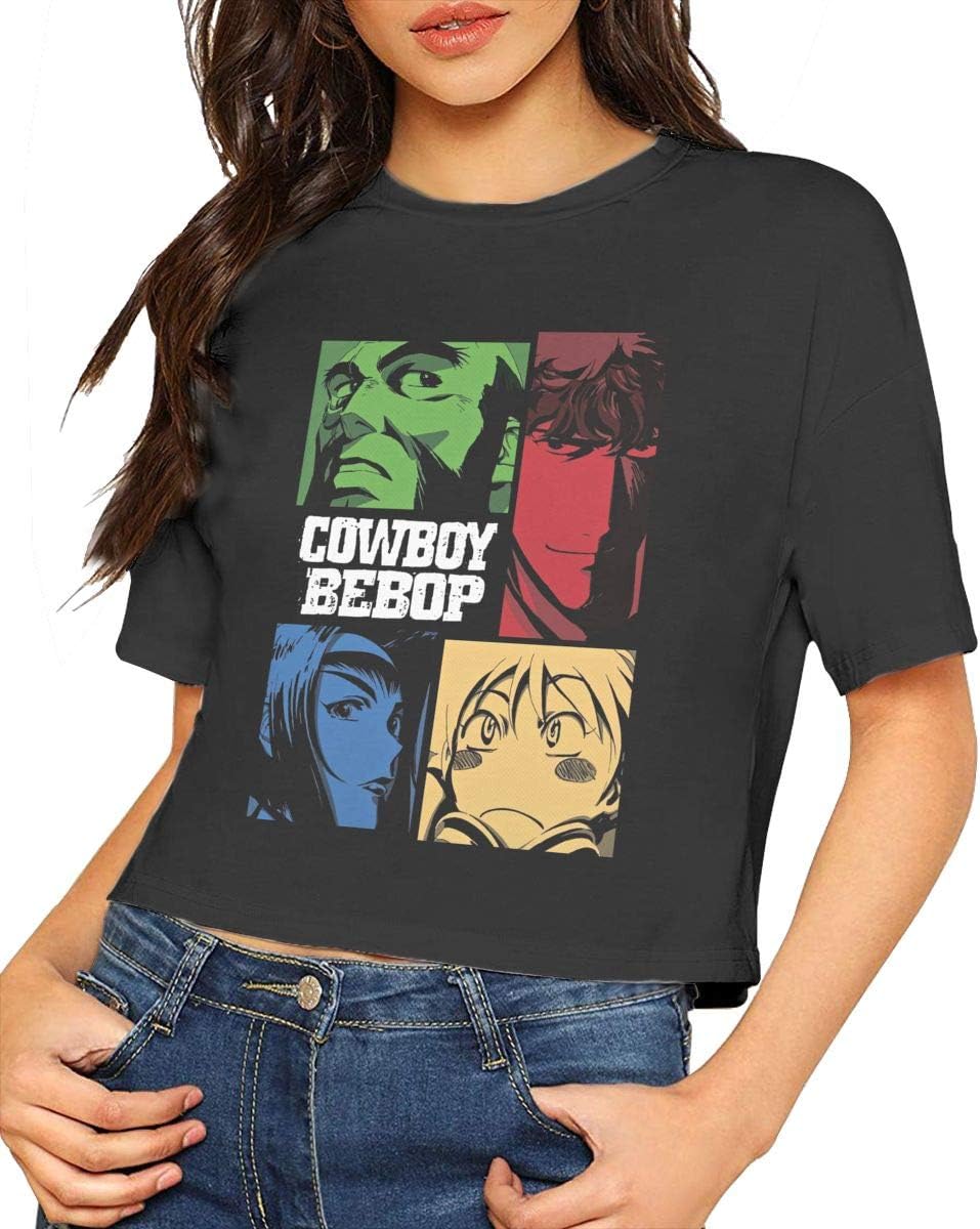 Cowboy Bebop Woman's T Shirt Teen Girls Short Sleeve Print Leak Navel T-Shirt