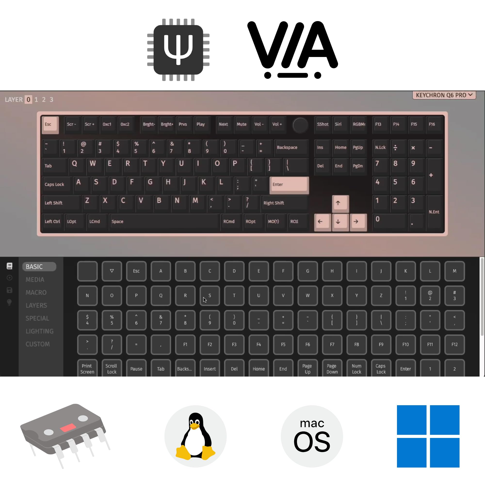 Keychron Q6 Pro Full Metal QMK/VIA Custom Wireless Bluetooth/USB-C Mechanical Keyboard, Full Size 108-Key Programmable Knob RGB Backlit Hot-Swappable K Pro Banana Switch for Mac Windows Linux-Black