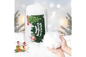 FORTUNING'S JDS Christmas Fake Snow 9.2oz Fluffy Artificial Snow for DIY Xmas Tree Decor, Cotton Snows for Crafts Showcase, Winter Christmas Village Displays, Gifts, Mantle Nativity, Wedding, Party Decorations