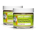 Uncle Harry's Pack of 2 Cinnamon Remineralizing Toothpaste | Natural Whitening Toothpaste Freshens Breath & Promotes Enamel | Vegan Fluoride Free Toothpaste (2 Pack of 3oz Jars)
