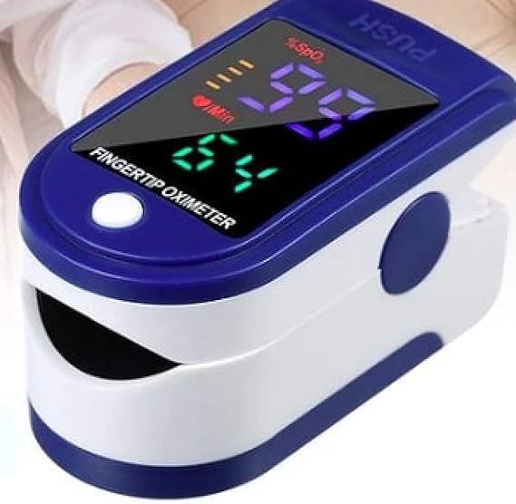 A & Y Finger Tip Pulse Oximeter - Blood Oxygen Saturation (SpO2) and Pulse Rate Monitor - Portable LED Display