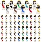 Yelakey Little Mini Jesus Figures Gold Bless You,50pcs Small Jesus Figurines in Bulk for Hide and Seek, Religious Party Favors, Baptism Gift, Easter Egg Stuffers