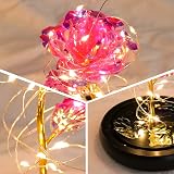 Touloube Galaxy Rose for Her LED Light Up Glass Dome Gift view 2