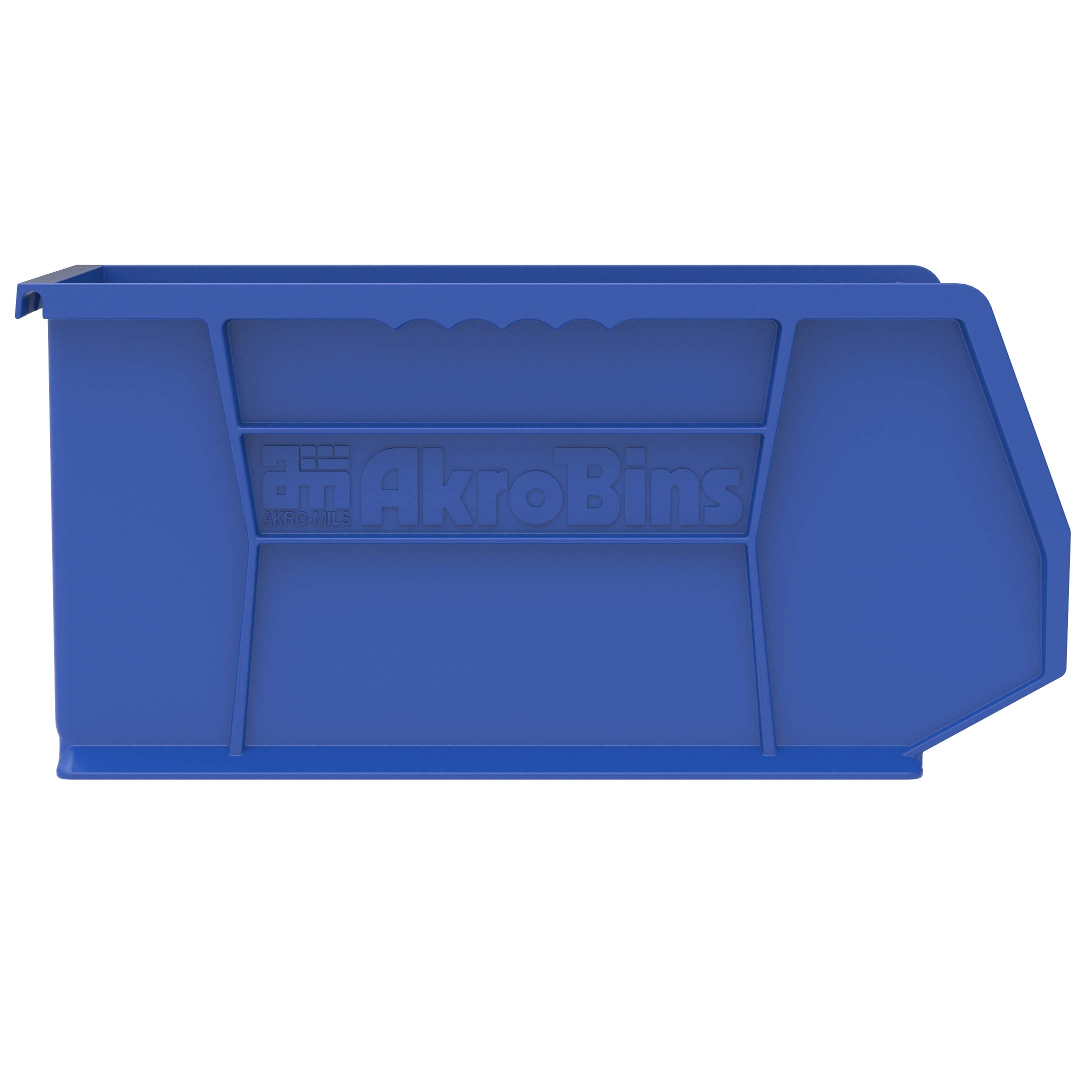Akro-Mils 30240 AkroBins Plastic Storage Bins, Space-Saving Stackable Bins for Garage, Pantry, Craft Organization, 15-Inch x 8-Inch x 7-Inch, Blue, 12-Pack