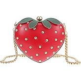 TENDYCOCO Strawberry Purse Crossbody Bag Leather Chain Purse Cute Fruit Shoulder Bag Accessories Kawaii for Lady Women