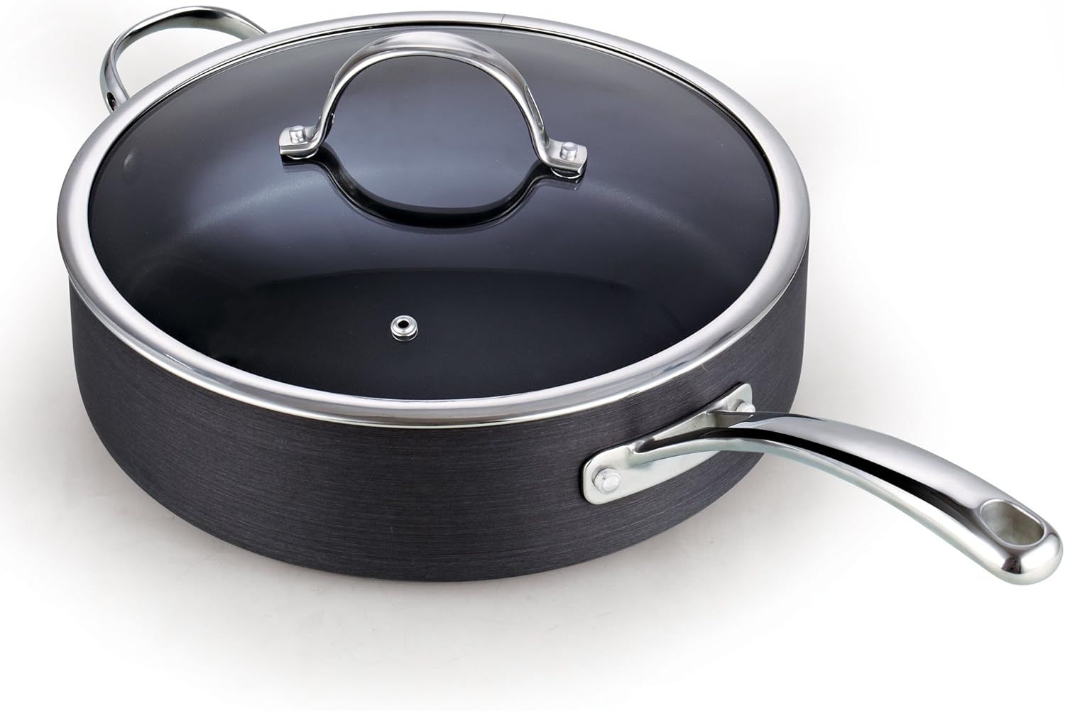 Cooks Standard 00346 5 QT Hard Anodized Nonstick Deep Saute pan with Lid, Black: Kitchen & Dining