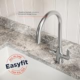 Bristan Echo Kitchen Tap Swivel Spout Two Lever Easyfit Brushed Nickel EC SNK view 2