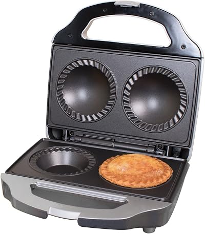 Quest Double Deep Fill Pie Maker 700W Non-Stick 9cm Crimping Edge Cutter