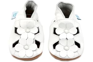 Dotty Fish Infant and Toddler Soft Leather Sandals – Barefoot-Friendly, Non-Slip Suede Sole, Podiatrist Recommended, Breathable Baby-Safe Leather, British Brand – Fits 0–4 Years