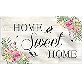 HHERCICIM Spring Home Sweet Home Flag 3x5 Ft,Welcome Flower Spring Farmhouse Rustic Home Décor House Flag Seasonal Holiday Party Polyester Outdoor Decor with Brass Grommets