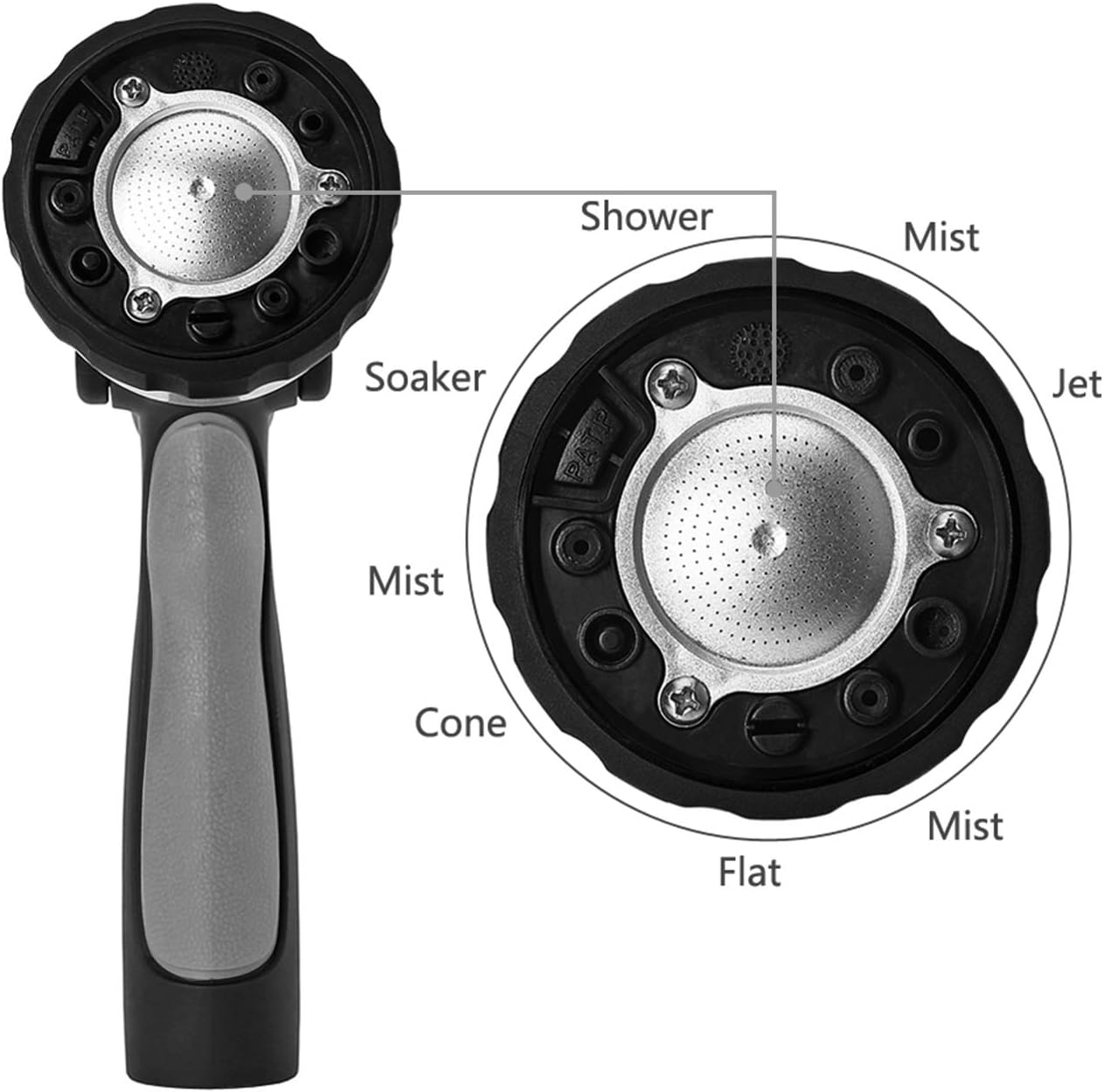 GREEN MOUNT New Patent Garden Hose Nozzle, Heavy Duty Water Nozzle, High Pressure Fireman Style Nozzle with Ergonomic Handle for Women and Children to Water Lawn and Garden : Garden & Outdoor