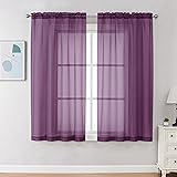 Chyhomenyc Plum Sheer Curtains 63 Inch Length 2