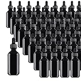 Easeen 48 Pack 1oz Glass Dropper Bottles, Black Eye