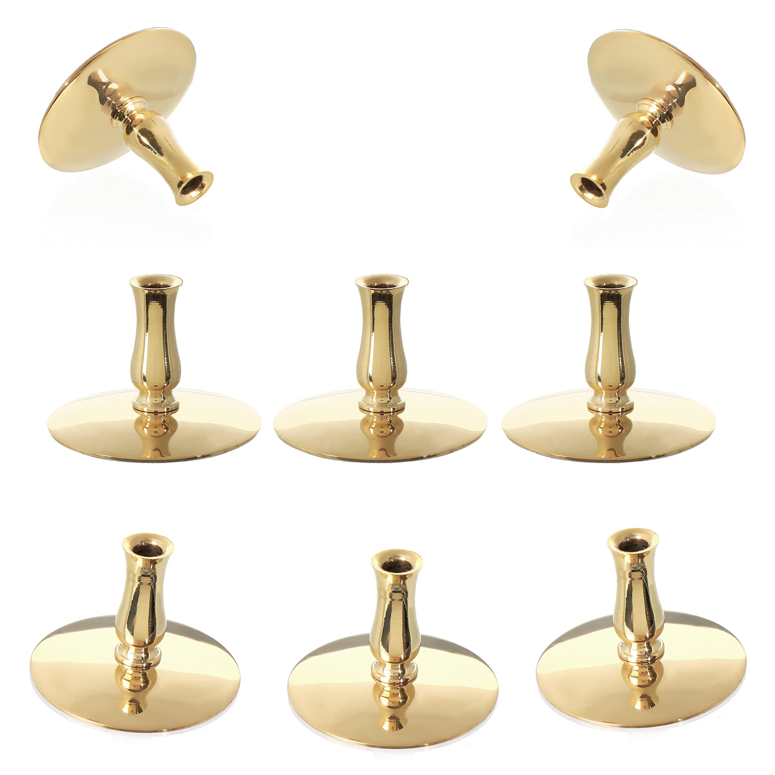 NKlaus 8x Candle Holder Brass Candle Holder Gold Thin Altar Candles Up To Ø6,7mm Wedding 6731