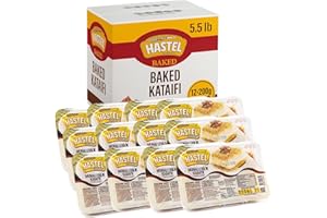 HASTEL Premium Bulk Baked Kataifi Shredded Fillo Dough 5.5 lb (2500 gr) Perfect for Viral Dubai Chocolate Bar Pistachio Kunafa Knafeh Phyllo Dough for Pastries Milky Desserts Pastry Kadayif Crispy Noodles